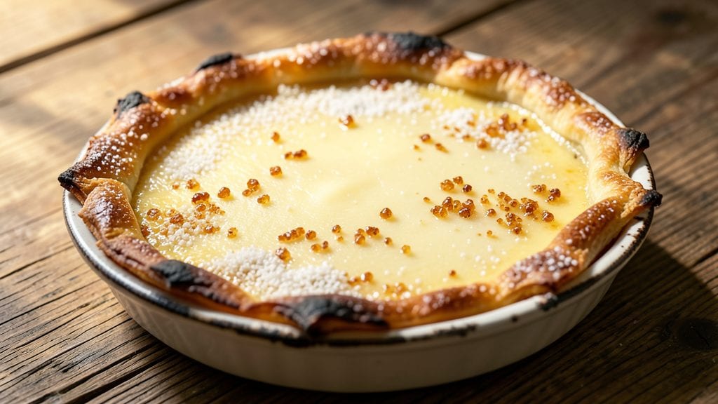 South African Milk Tart Melktert Recipe: Crispy Semolina Crust With Caramel-Kissed Cream